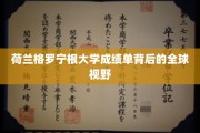 格罗宁根大学成绩单，解码国际视野的学术之旅