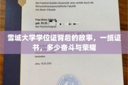 雪城大学学位证，见证奋斗荣耀的非凡历程