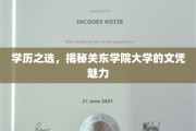 关东学院大学文凭，揭秘学历背后的独特价值