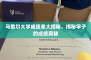 马歇尔大学成绩单背后的学霸秘密大公开