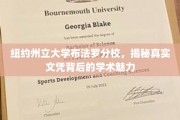 探寻纽约州立大学布法罗分校，文凭背后的学术风采揭秘