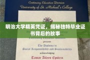 明治大学独家毕业证书，探寻精英背后的非凡历程