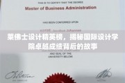 设计之光，探秘莱佛士国际设计学院的璀璨成就背后