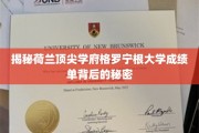 揭开格罗宁根大学卓越学术成绩的神秘面纱
