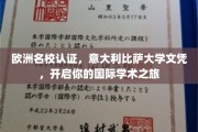 跨国学术通行证，比萨大学文凭，助力你踏上国际学术巅峰之旅